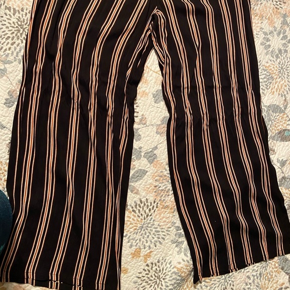 Black and Orange Striped Flowy Pants - Picture 2 of 2